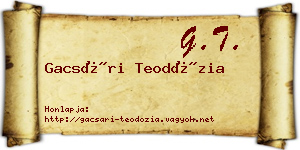 Gacsári Teodózia névjegykártya